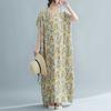 Boho Summer Dress Relaxed V-Neck Printed Maxi Dress In Soft Rayon