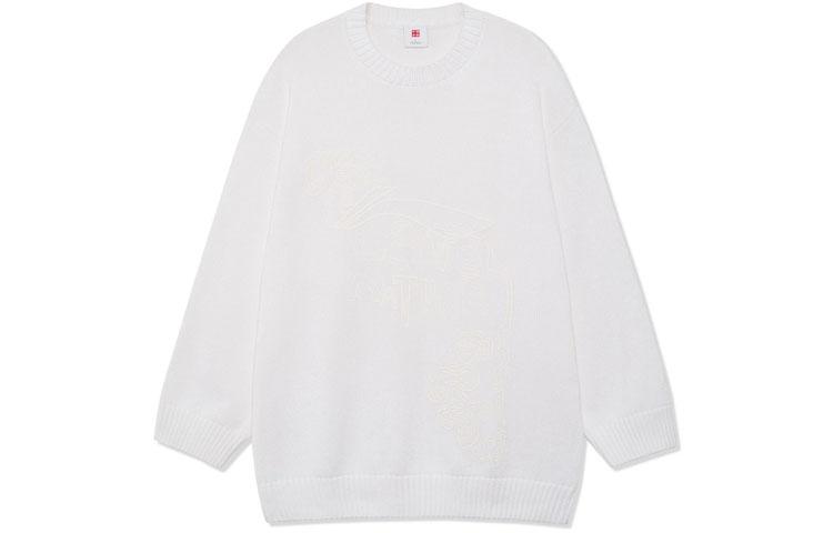 Li Ning Knitwear Women s White Crew Neck Moderate A Line AMBR062-1 M