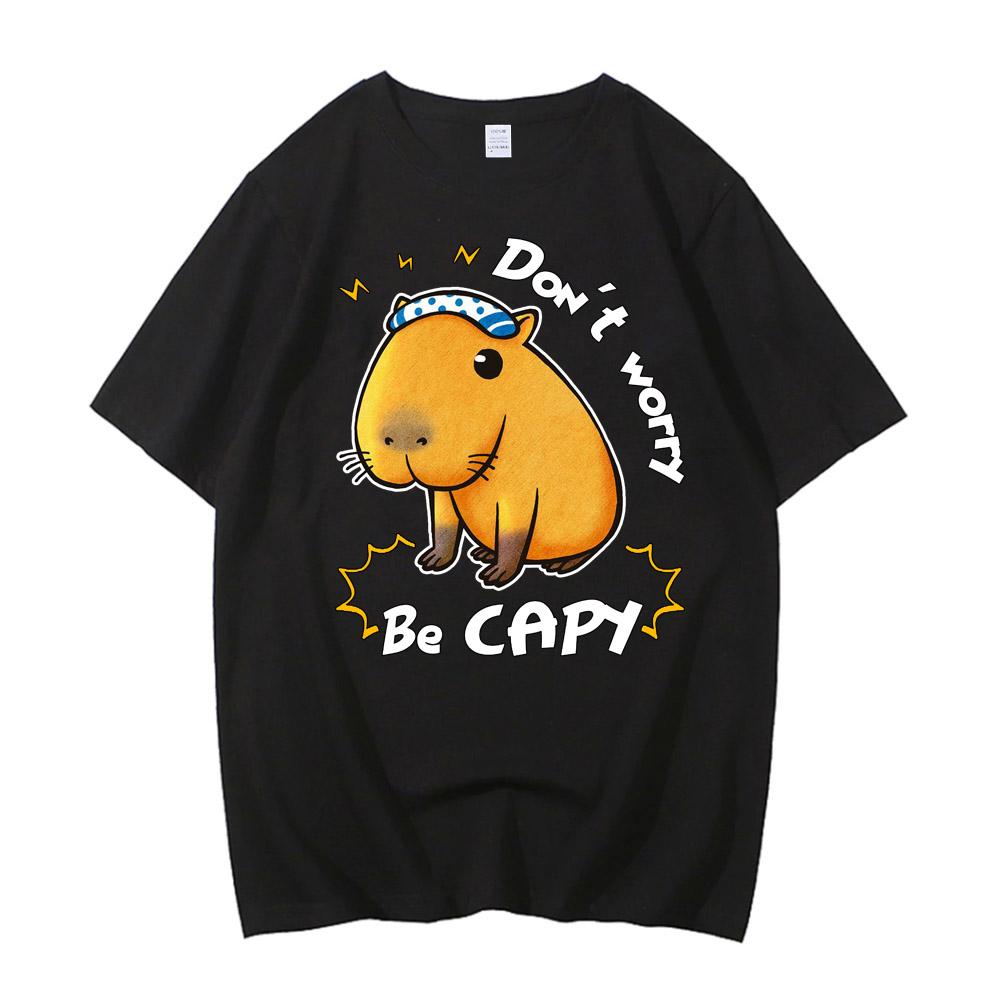 Capybara Ringer T-shirts Rolig Capibara Gnagare Djurälskare Humor T-shirt Dam Unisex Högkvalitativa Casual Kortärmade Toppar