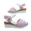 Fashion 2025 Plus Size Adjustable Buckle Straps Women's Mixed Color Sandals Platform Wedge Outdoor Casual Round Toe Shoes for Daily Wear