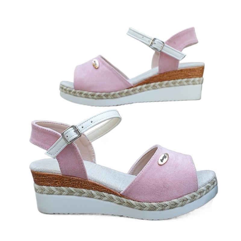 Fashion 2025 Plus Size Adjustable Buckle Straps Women's Mixed Color Sandals Platform Wedge Outdoor Casual Round Toe Shoes for Daily Wear