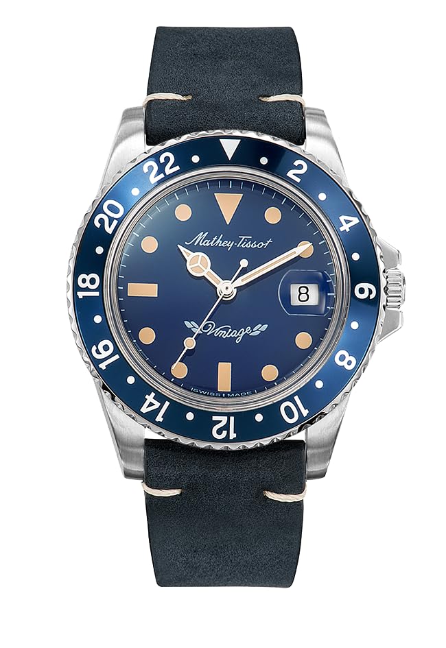 

Mathy Vintage Automatic 40mm H900ATLBU Automatic Blue Mathey-Tissot Men s Watch,