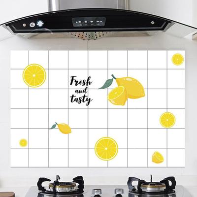 Yousheng Kitchen Wall Sticker Oil-Proof Adhesive Cabinet Sticker Waterproof Stain-Resistant Fruit Plant Pattern Sticker for Home Decoration