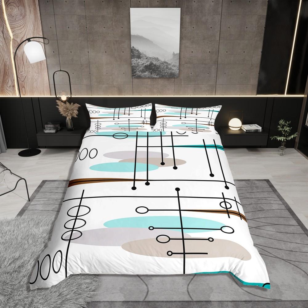 Homewish Adult Chic Watercolor Duvet Cover Set,Gold Oil Printing Artwork Bedding Set,Modern Fashion Abstract Bed Set