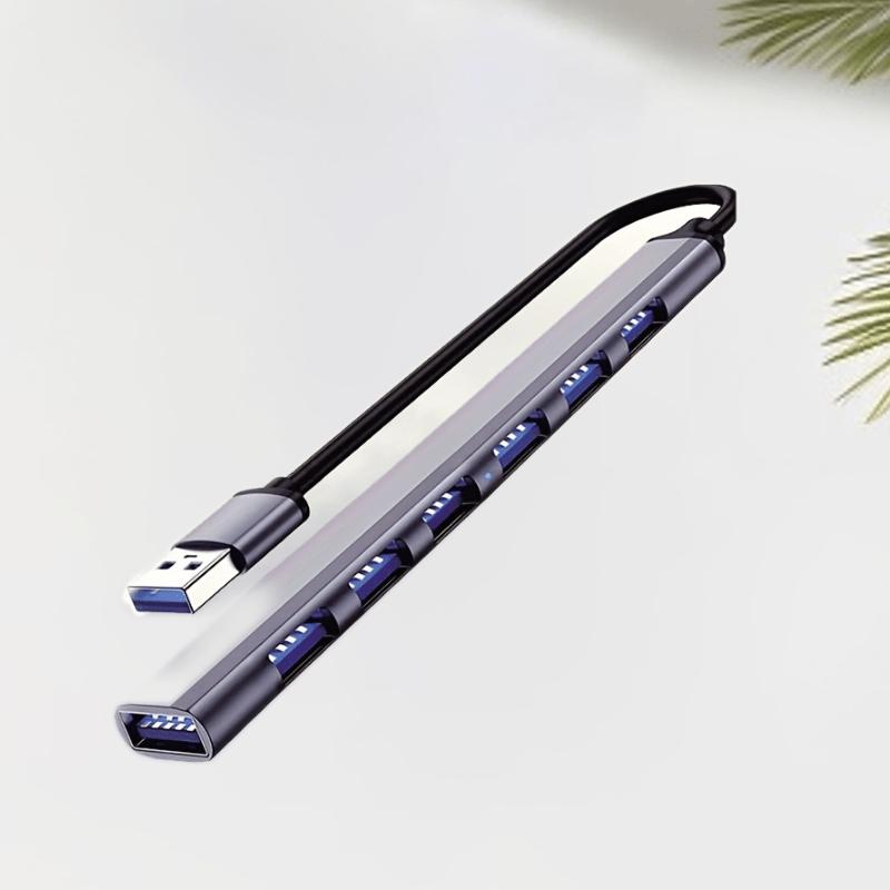A USB 3.0 Hub, High-speed Data Transfer, Plug and Play, Compact Design, Easy Connection, USB Multi-port Adapter