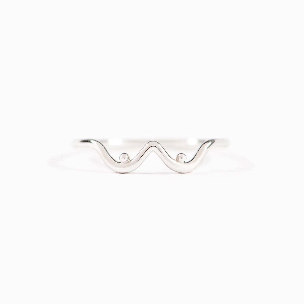 Sterling Silver Wave Curve Ring – Simple, Elegant, European-American Style Luxury for Women