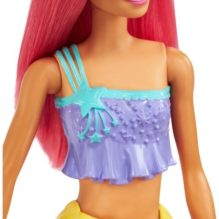 Barbie Dreamtopia - MATTEL - Poupée sirène cheveux roses et tenue multicolore - Jouet pour enfant