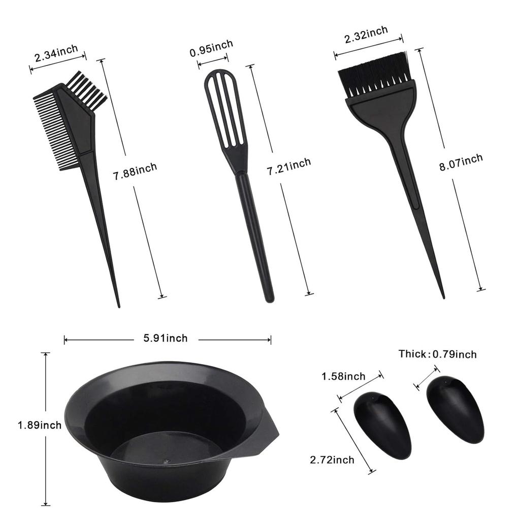 15 Pcs Hair Dye Coloring Kit, Hair Coloring Dyeing Bleaching DIY Salon Tool, Hair Tinting Bowl/Dye Brush/Mixing Spoon/Ear Cover/Gloves/Tint Comb Hair