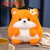Cute Kitten Fox Puppy And Lamb Animal Plush Doll With Flower Decoration Gift For