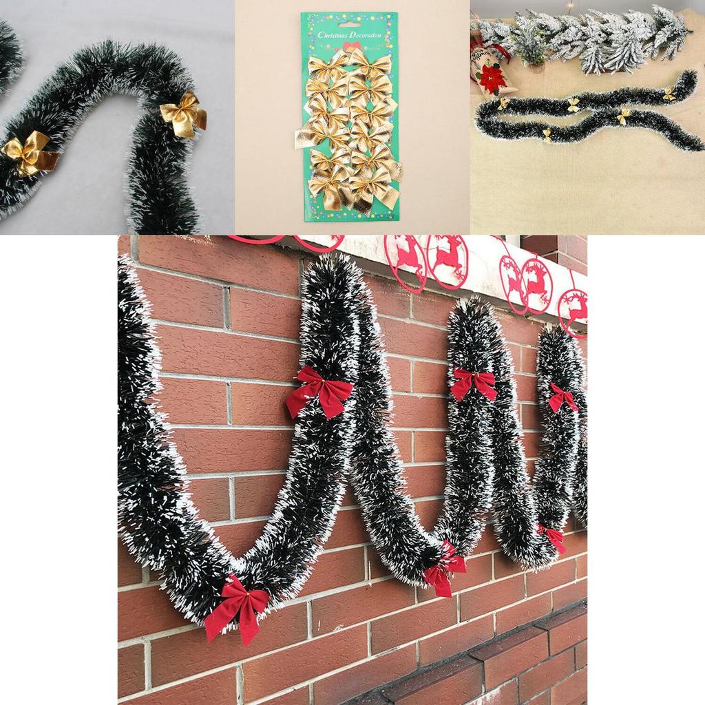 X 90mm Chunky Tinsel Christmas Tree Decoration Xmas Garland Bowknot