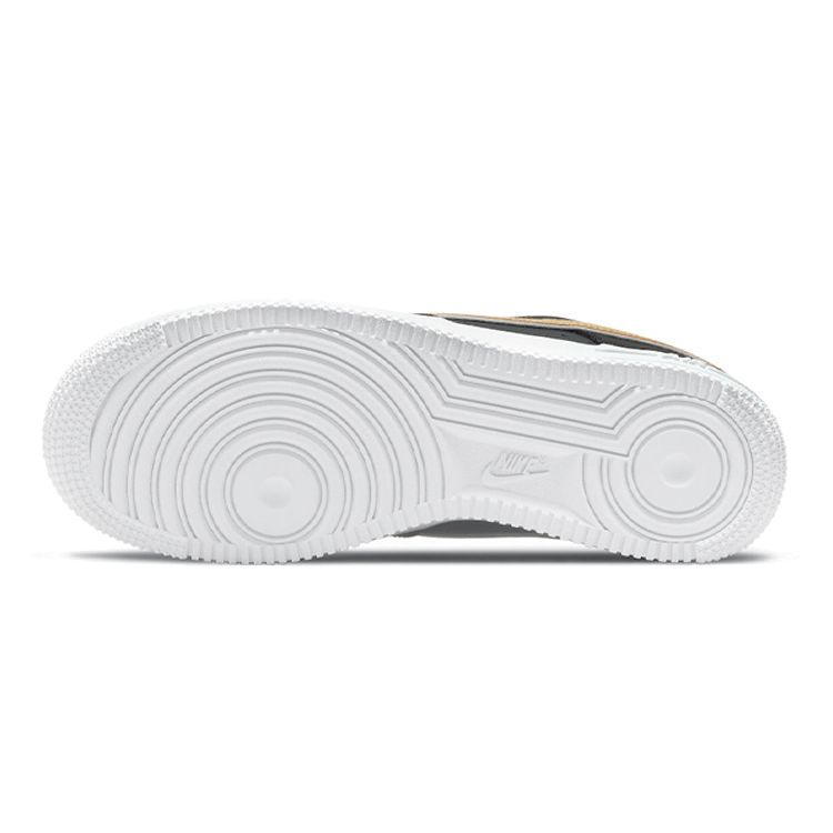 Nike Air Force 1 07 Essential Zwart Metallic Goud Dames Sneakers Wit DD1523-001