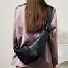 The First Layer Of Lambskin Croissant Bag Diagonal Span Lazy Croissant, Genuine Leather Single Shoulder Diagonal Span, Dumpling Bag Girl