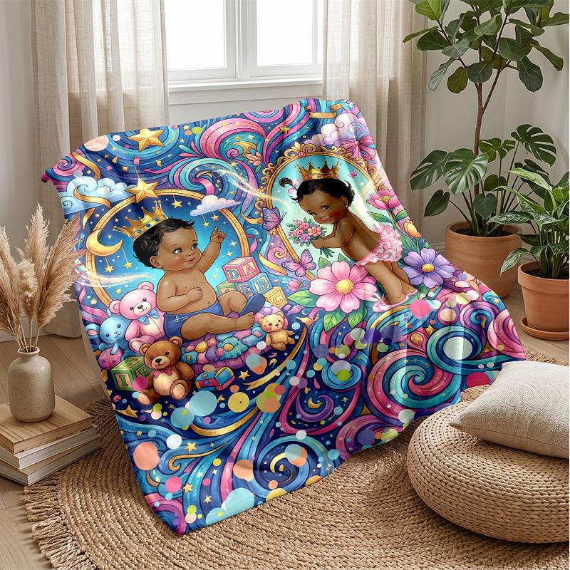 Fairy Tale Adventure Theme Blanket Lightweight Warm Flannel Blanket Decorative Throw Blanket for Home Decoration