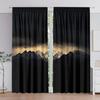 2pcs Art Deco Blackout Curtains, Mountain Lightning Print, Rod Pocket Peach Skin Velvet Drapes, Machine Washable, Fade Resistant