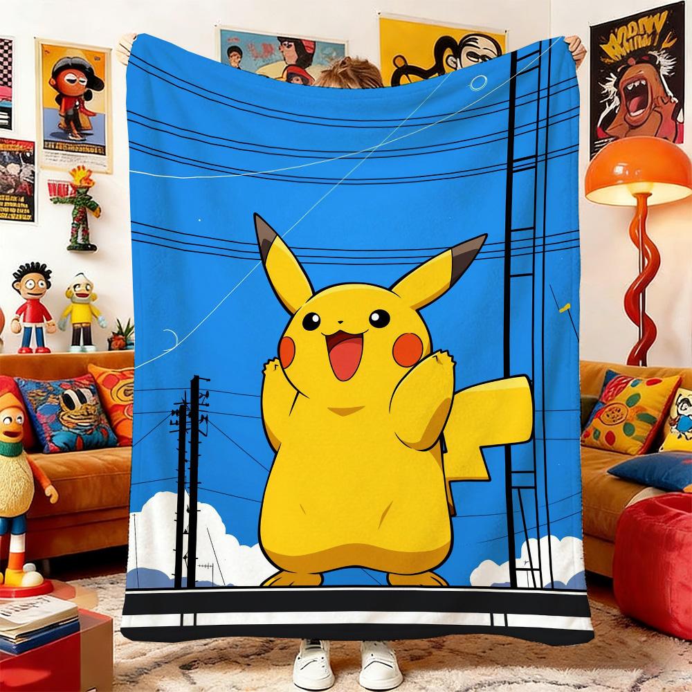 P-Poke-mons Throw Blanket for Sofa Blankets Home and Decoration Bedspread On the Bed Anime Bedspreads Picnic & Throws Double Nap