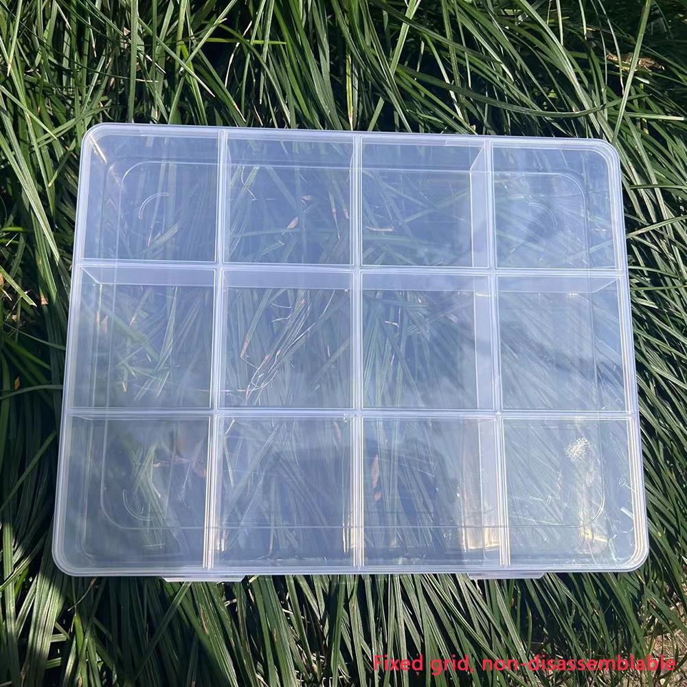 12-Compartment Plastic Storage Box Large Capacity Jewelry Case Display Box Transparent Organizer Box Home Storage Cases