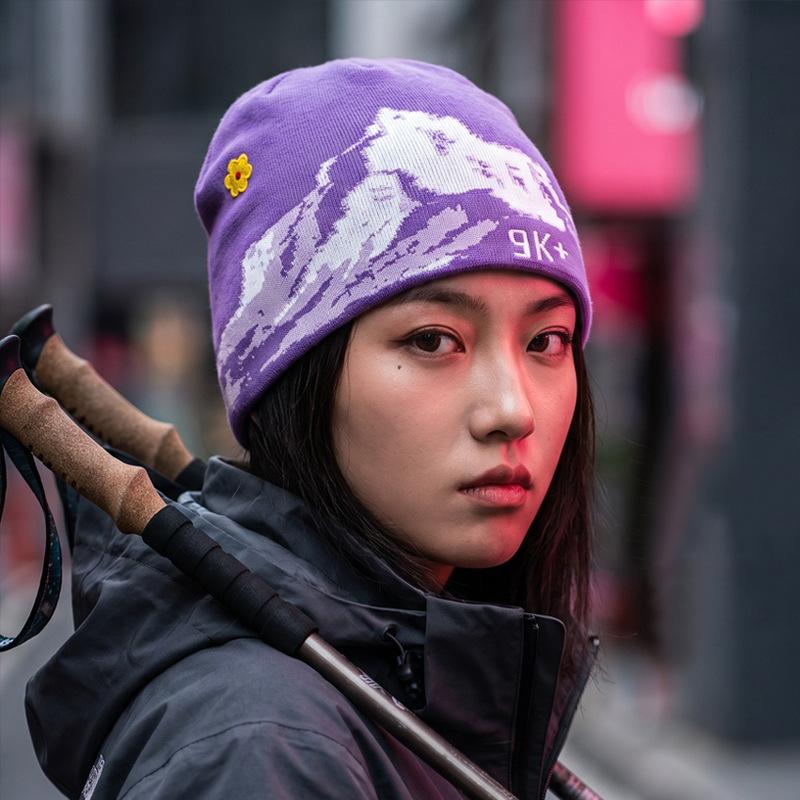 Outdoor Mountaineering Sports Cold Hat Leisure Travel Knitted Hat Autumn and Winter Warm Wool Hat Design Sense Trendy Hat Women