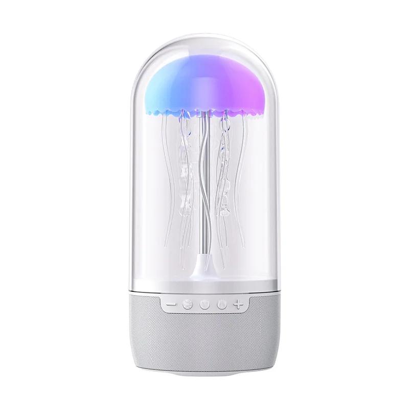 360° Rotating Jellyfish Bluetooth Speaker - Color-Changing LED Lamp with 3D Surround Sound & Deep Bass for Home Theater