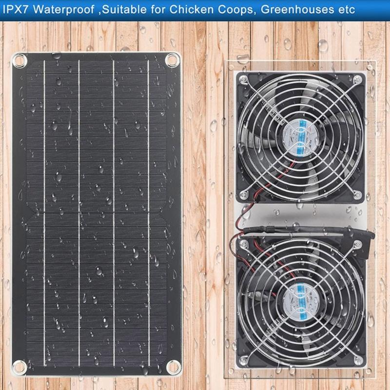 10W Solar plate Powered Exhaust Fan Cooling Ventilator Solar Exhaust Fan for Dog Chicken House Greenhouses Enduring