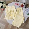 Womens Striped Casual Set: Sleeveless Tank Top Wide-Leg Loose Pants Comfort Outfit In Yellow Gray Khaki Navy Pink