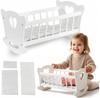 Kinderplay Doll Bed Wooden Large Cradle with Bedding Blanket