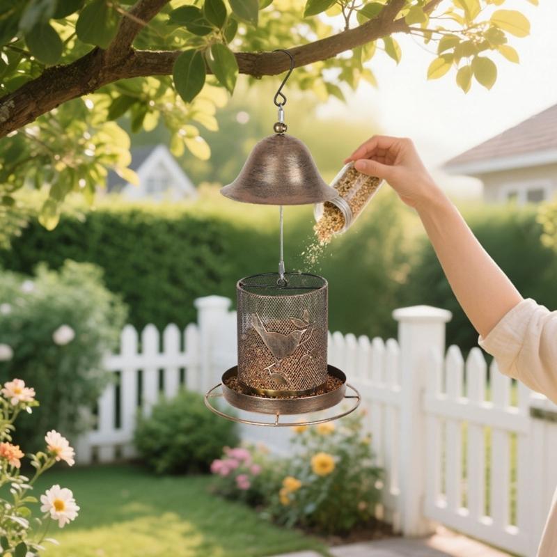 Durability Metal Bird Feeders Squirrels Proof Outdoor Large Capacity Easyly To Clean Weather Resistant For Wild Birds