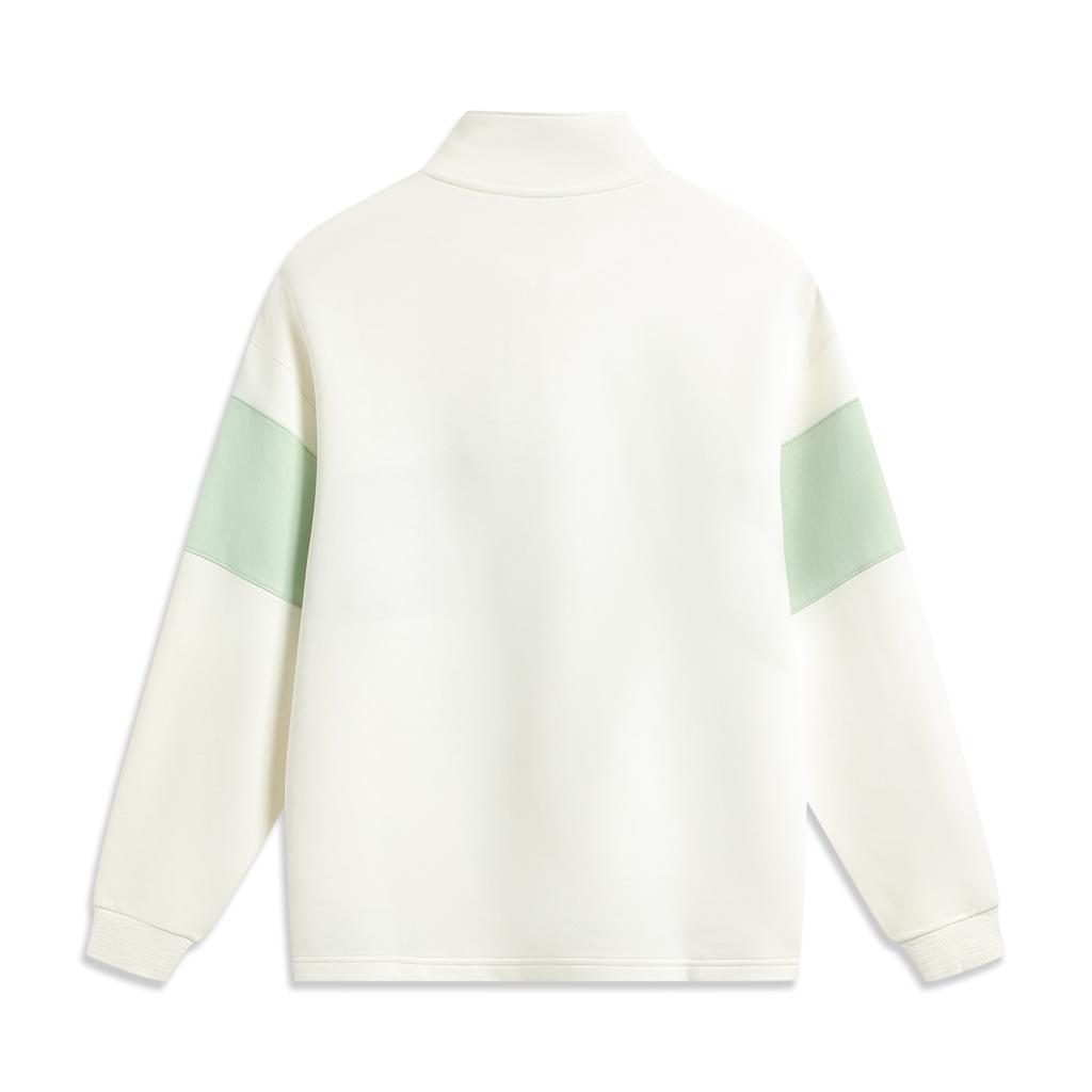 Li-Ning Sports Trend Series Loose Stand Collar Embroidered Letter Couple Sweatshirt Unisex sweatshirt AWDV561-1