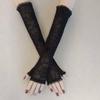 Guanti senza dita in pizzo a ragnatela di Halloween da donna per protezione solare