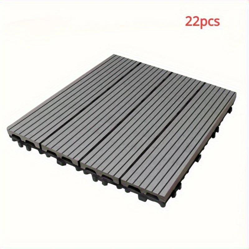 22pcs Outdoor plastic wood flooring splicing wood plastic flooring garden terrace flooring plastic wood composite flooring