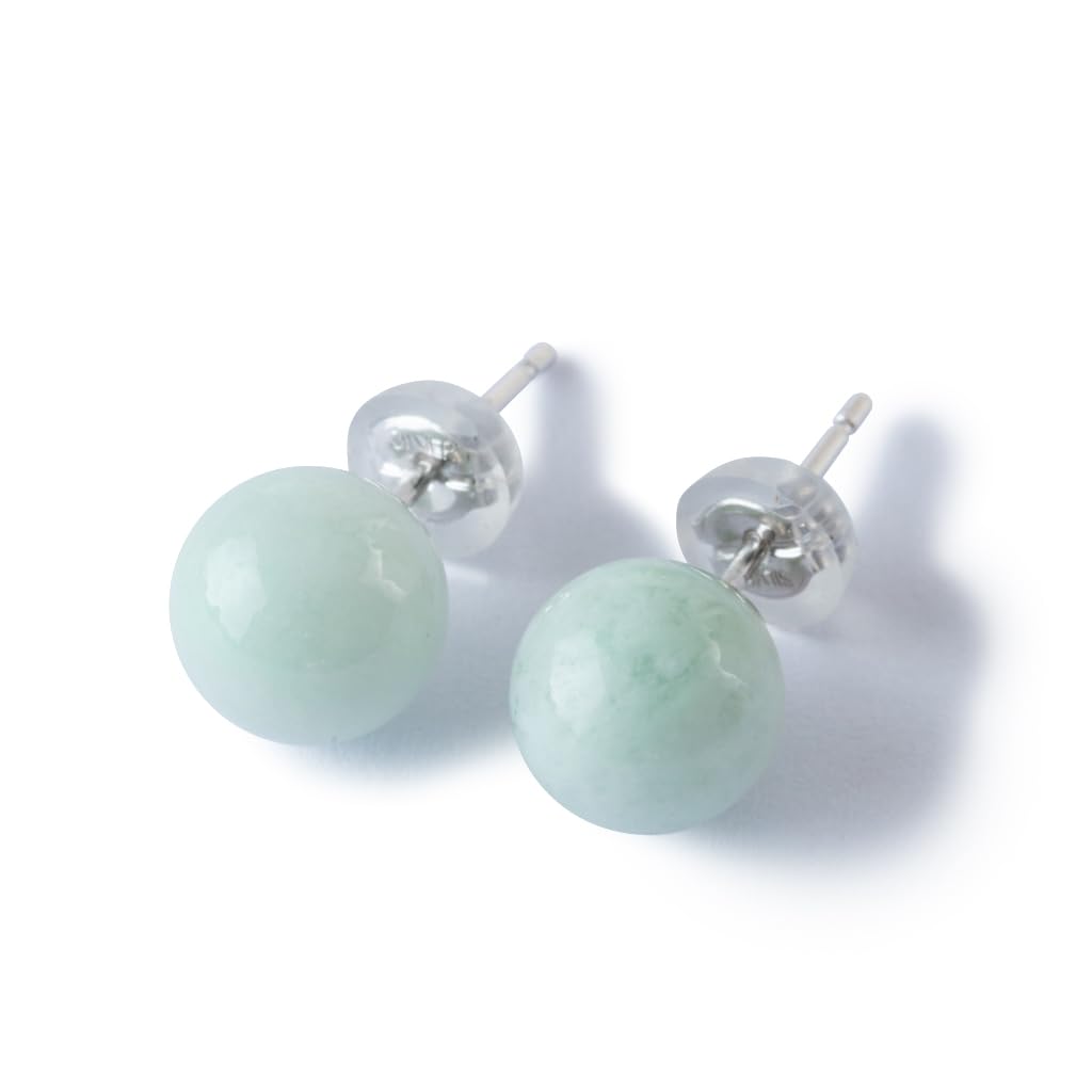 8mm Itoigawa Natural Jadeite Silver Japanese National Jomon Power Stone Jadeite Workshop Guarantee APS0129 Beads, Earrings, Stone, [Itoigawa