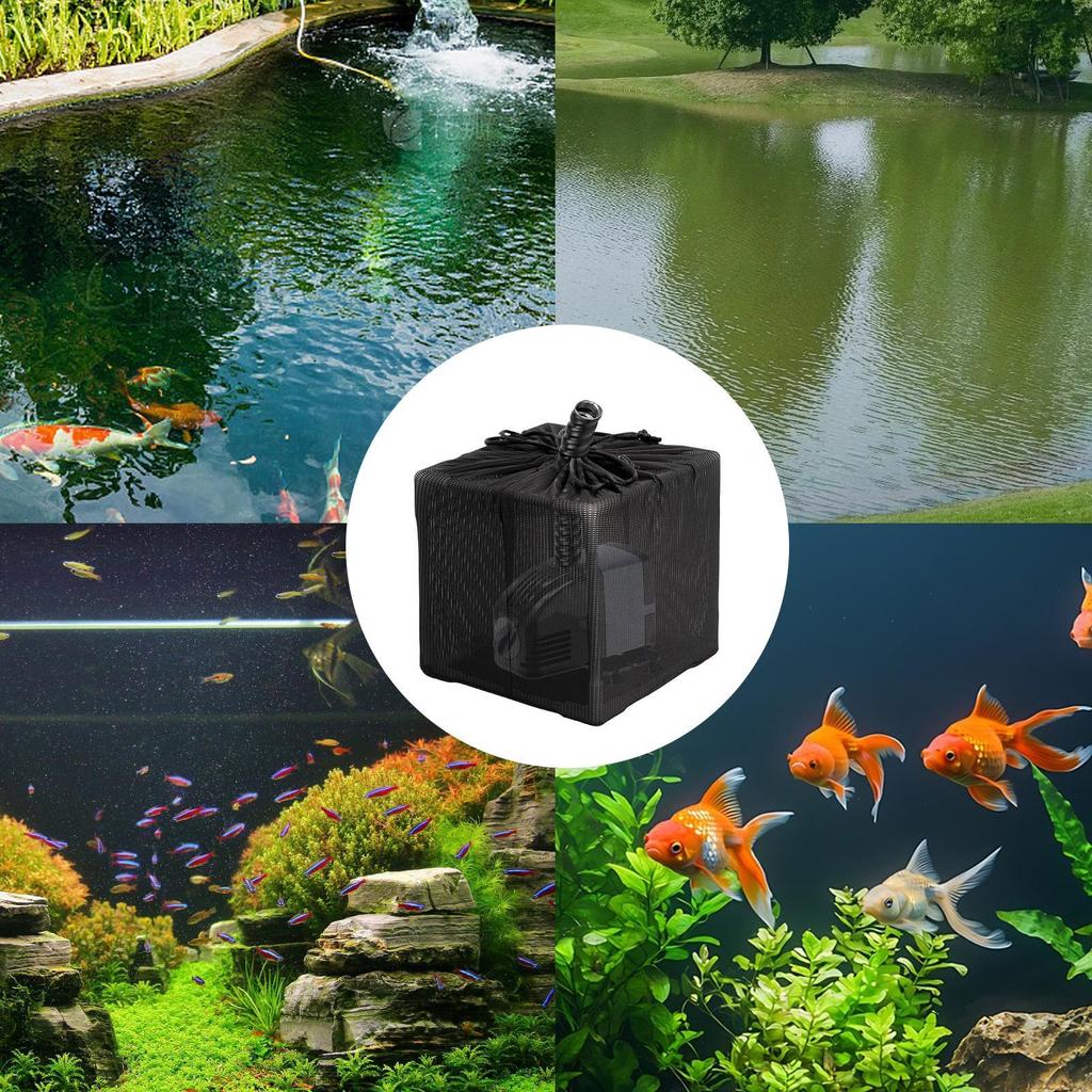 Water Pump Filter Bag Pump Mesh Bag Pond Pump Filter Bag Anti Clogging Pump Barrier Bag with Drawstring for Outdoor Water Ponds