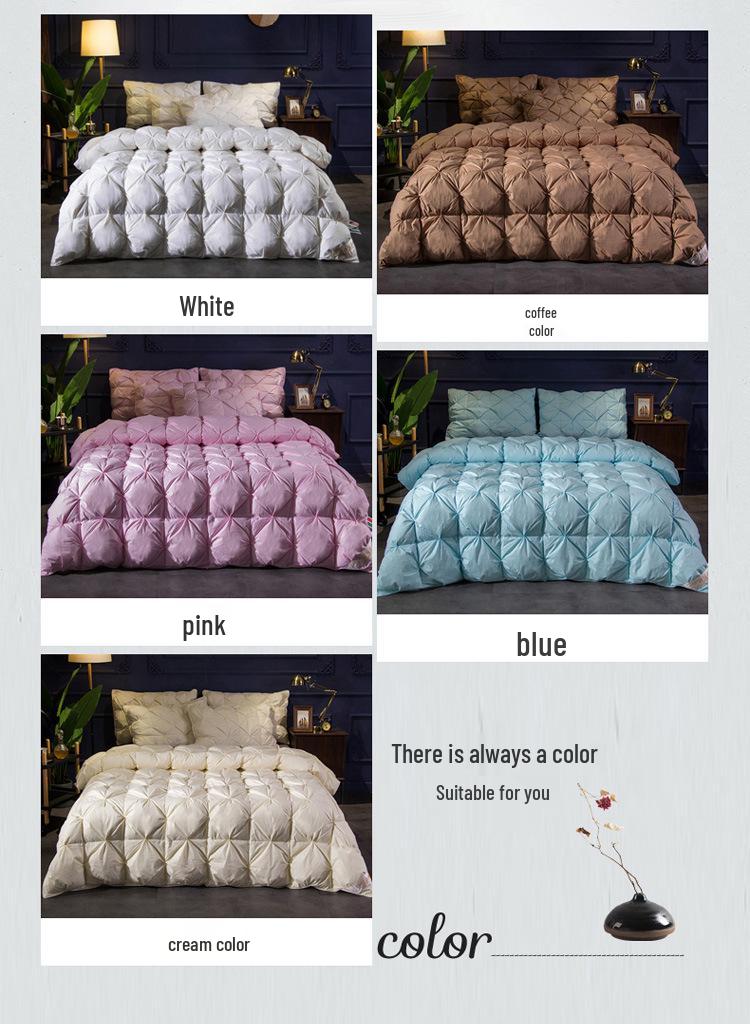All-Cotton Thick Winter Quilt with White Duck Down - Cozy and Warm for Home or Hotel Use
