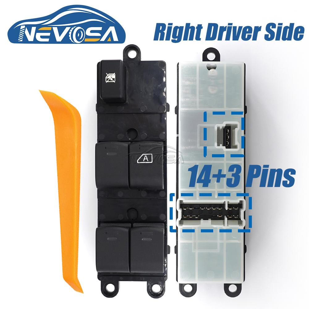LHD RHD Right Window Switch Car Left Button For Nissan Qashqai J10 Navara D40 Pathfinder R51 25401-JD001 25401-EB30B 25401-BB65B