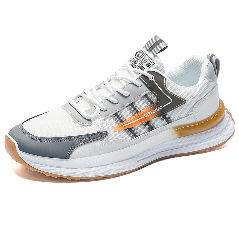 Новые мужские удобные ультрамягкие и дышащие кроссовки на шнуровке 39 серый/белый