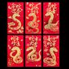 6PCS Blessing 2025 New Year Red Envelope Chinese Lucky Money Pockets  Celebration Party
