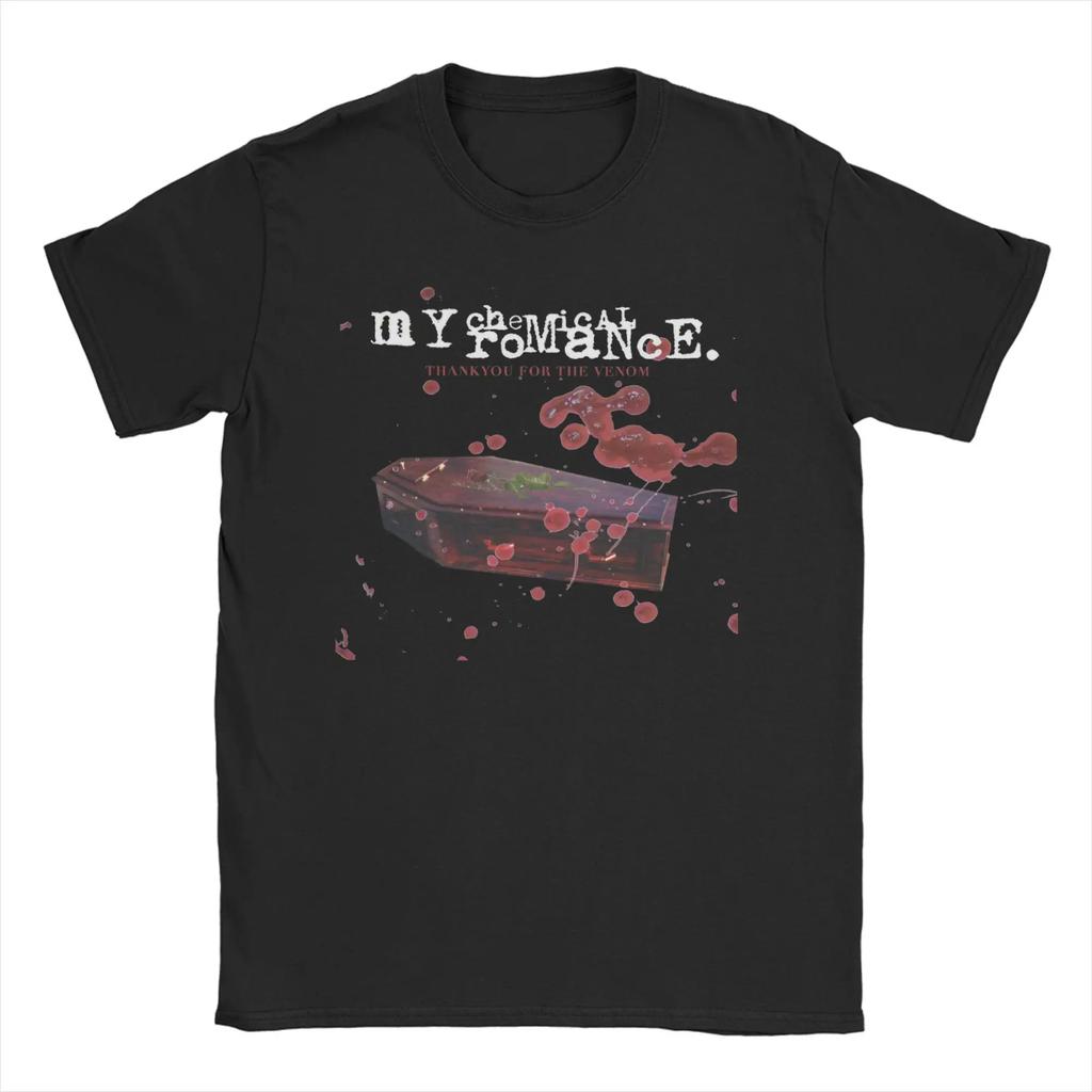 Short Sleeved Round Neck Y2k Tshirt Unisex Women Clothing New in Top  Tees Unisexs TShirt Cat Parade Band Punk My Chemical RoUnisexce