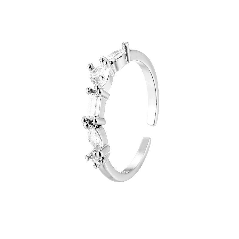 Cold Wind And Water Drop Zircon Ring Women'S Fashion Gold-Plated High-End Sense Can Be Stacked Open Ring Girlfriend Style