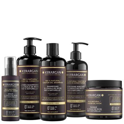 Shampoo, Conditioner, Mask, Serum and Leave-in Treatments with Castor Oil and Argan - Sulphate, Paraben and Silicone Free - 1950 Ml