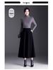Trendy Women's Winter Woolen A-Line Half-Skirt: Mid-Length Flare Design