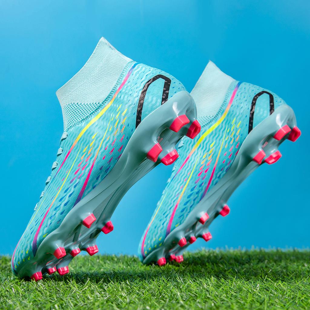 Men's Soccer Shoes TF/FG Non-Slip Turf Soccer Cleats Fashion Shoes Comfortable High Top Sneakers High Quality Football Boots 45