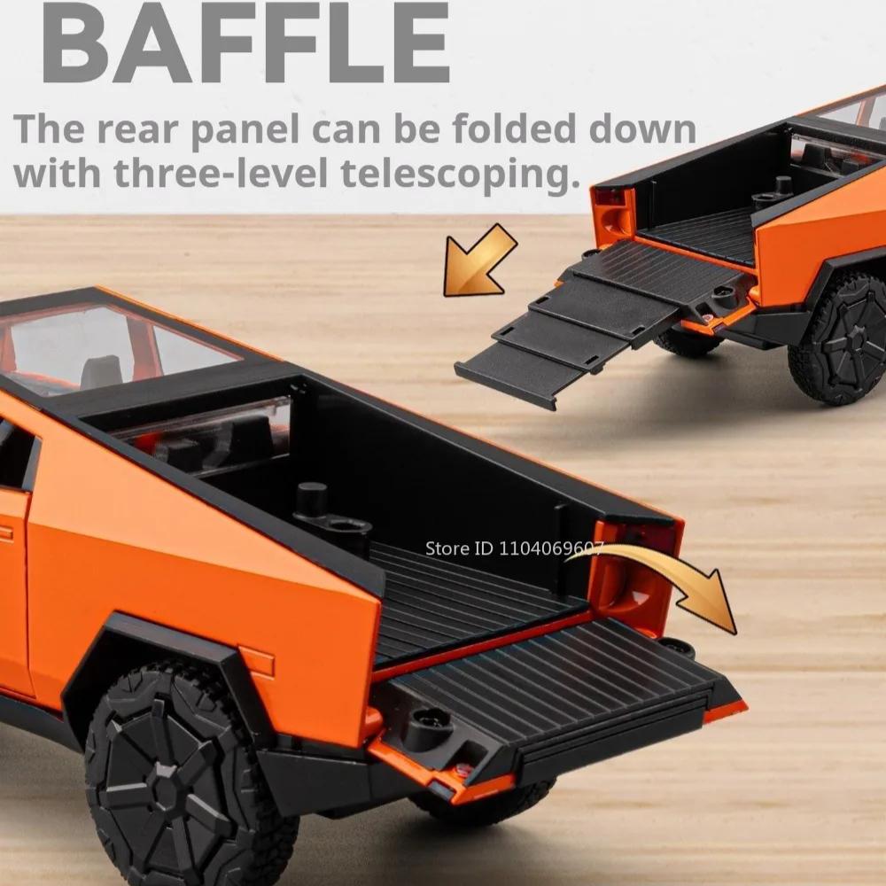 1:32 Pickup Model Toy Car Pull Back Doors Opened Off-Road Vehicle Alloy Die-Cast Rubber Tires Models Toys Home Decor Decoration