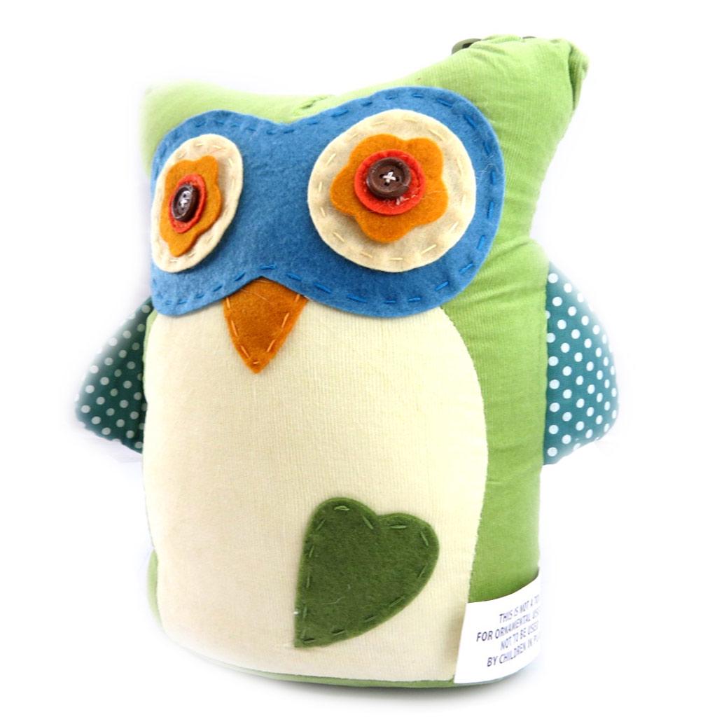 Les Trésors De Lily [L5850] - Green 'Owl' Doorstop