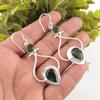 Natural Green Tourmaline Gemstone 925 Sterling Silver Handcrafted Earrings 2.07" EE-170-8
