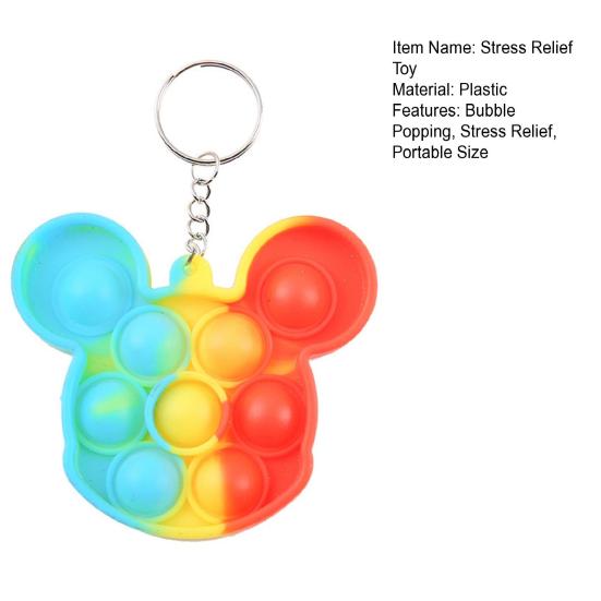 Yousheng Bubble Popping Keychain Students Office Workers Stress Relief Push Bubble Key Ring Backpack Hanging Decoration
