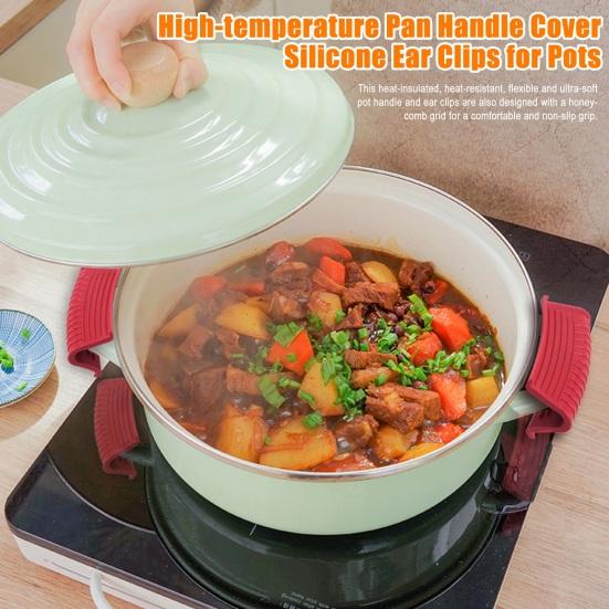 Silikonový držák rukojeti hrnce Odolný proti teplu Kryt rukojeti pánve Protiskluzový návlek na litinovou pánev pro smaltované grilovací pánve, pánve na smažení, nádobí