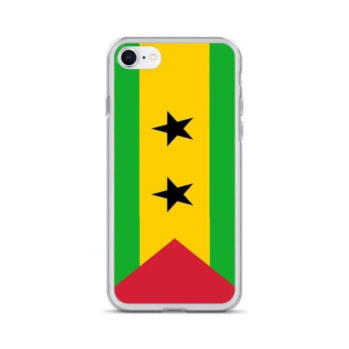 Coque iPhone - Drapeau Sao Tomé-et-Principe - Souple - Flerfarget - TPU - Gjennomsiktig