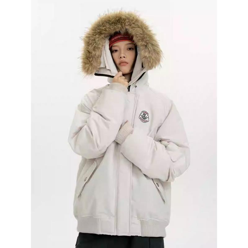 

Autumn and winter tooling cotton clothes women s new pie overcome loose hooded windproof thickened winter coat to keep warm S