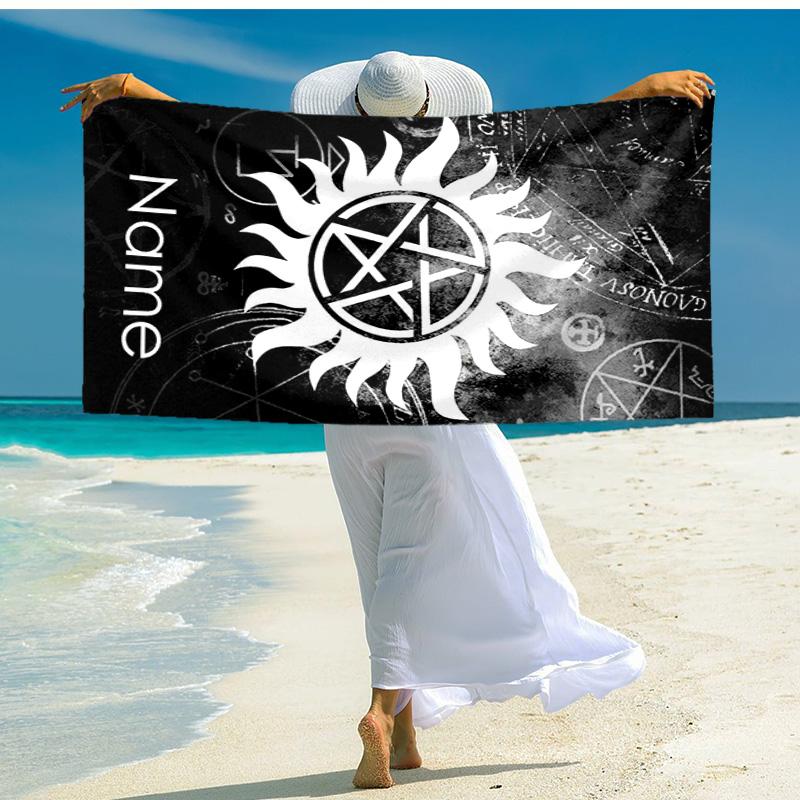 Personalized customized proof beach towel with Supernatural pattern - soft, absorbent,quick-drying,perfect swimming,camping&bathing