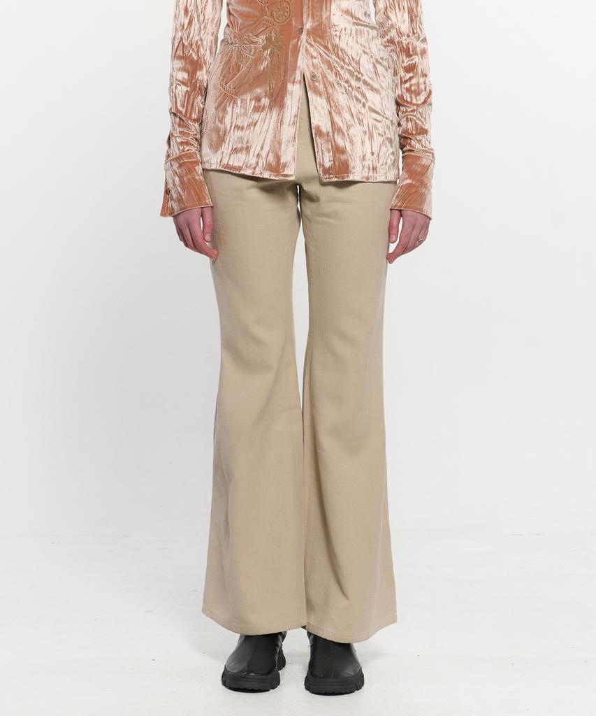 Kimjisu Stripe Bootcut Pants _ Beige