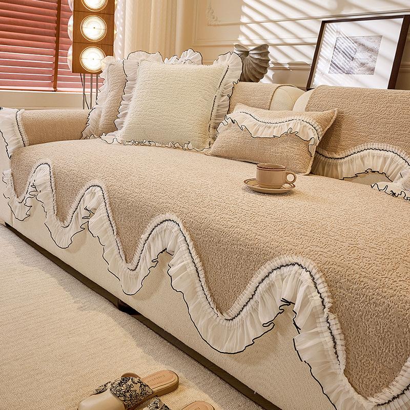 

Sofa Cushion New Four-Season Universal Fixed Non-Slip Sofa Cover Cloth Towel Straight Row Leather Sofa Seat Cushion 70*70cm